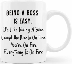 Being A Boss Is Easy Funny Gag Gift Ideas for Bosses at The Office Male Female Work Boss Lady Gifts for Men Women Employee Coworkers Staff Entrepreneur Business Owner Friends...