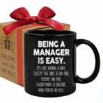 Being A Manager Is Easy 11 Oz Coffee Mug, Funny Manager Gifts for Women Men, Boss, Leader, Boss Lady, Appreciation Manager Gift Ideas, Boss Day Christmas Manager Cup-z87