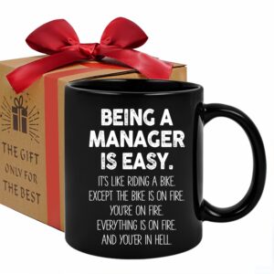 Being A Manager Is Easy 11 Oz Coffee Mug, Funny Manager Gifts for Women Men, Boss, Leader, Boss Lady, Appreciation Manager Gift Ideas, Boss Day Christmas Manager Cup-z87
