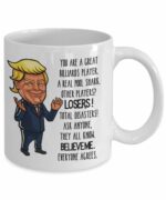 Billiard Mug Trump Gift for Billiards Players Birthday Gift for Pool Player Cup Tea Coffee Mugs Gag Gifts for Men and Women