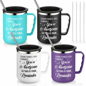 Bokon 4 Sets Employee Appreciation Coffee Mug Gifts 17oz Thank You Coffee Tumbler You Are Awesome Gifts Inspirational Travel Mugs Appreciation Gift for Women Men Team...