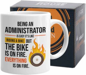 Bubble Hugs Administrator Coffee Mug 11 oz, Being An Administrator Is Easy Funny Appreciation Gift for Admin Administrative Secretary Database Assistant, White