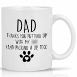 Cabtnca Dad Gifts, Funny Dad Mug, Dad Thanks for Putting Up with My Coffee Mug, Dad Fathers Day Gift from Daughter, Best Dad Gifts for Dog Lovers Birthday Christmas, Dog Dad...