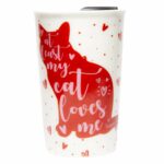 Cat Coffee Mug | Ceramic Coffee Cup Featuring an Adorable Red Kitty | Cute Cat Mug Gift | Holds 9-Ounces