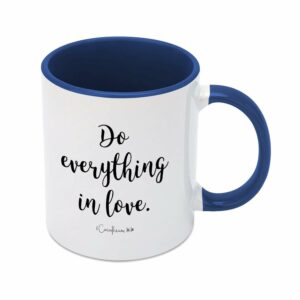 Ceramic Novelty Coffee Mug Do Everything In Loves.1 Corinthians 16 14 Mug For Hot Drinks Tea Cocoa Cappuccino Latte Mug Tea Cup Christmas Mug Valentine's Day Gifts 11Oz Blue Mug