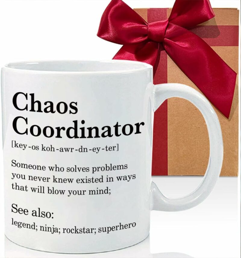 Chaos Coordinator Mug Thank You Gifts for Teacher, Thank You Gifts for Women Boss Lady Manager Teacher Assistant Mom, Office Gifts for Coworkers Boss, Appreciation Gifts for...