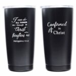 Christian Catholic Church Bible Verse Patron Saint of Coffee Mug,Holy Prayer Scripture Baptism,Confirmation Gifts Mugs,20oz (confirmed in christ,Phil 4:13)