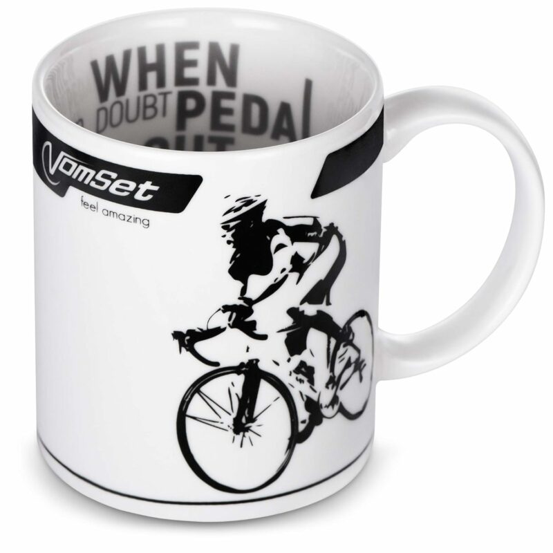 Coffee, Tea & Milk Mug for Cycling and Triathlon Fans - Nice Ceramic Cup with a Cyclist - Best Gift Featuring a Bicycle for Athletes, Bike Lovers, and Riders