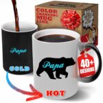 Color-Changing Cute Coffee Mugs 12oz - Papa Bear - Ceramic Mug for Dad. Cute Cup & Cool Mugs for Father of the Year. Selling Best Personalized Mug & Gift Idea for Men who Have...
