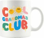 Cool Grandma Club Grandma Gifts From Granddaughter Grandson Husband Daughter Son Mothers Day Grandmother Abuela Ceramic Mug 11 oz White