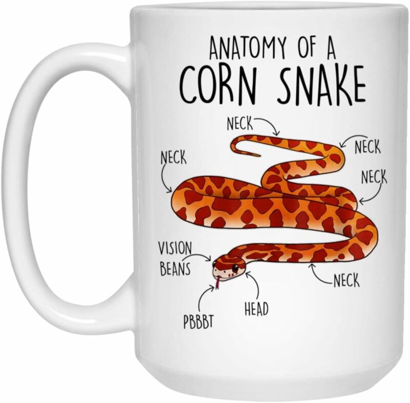 Corn Snake Coffee Mug, Cute Snake Lover Gift, Funny Reptile Mug, Gift For Him, Her, Birthday Cup, Anatomy, Python, Snake Mom, Snake Dad 15oz