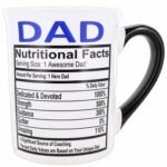 Cottage Creek Dad Mug, 16 oz Black and White Gift Boxed Ceramic Nutritional Facts Dad Coffee Cup, Coffee Mugs for Daddy, Gifts for Dad from Daughter, Son, Kids for Father' Day,...