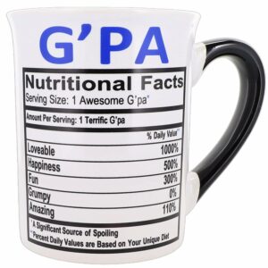 Cottage Creek G'pa Mug, 16 oz Black and White Gift Boxed Ceramic Coffee Cup, Cute Tea Mug and Coffee Mugs for Grandpa, Pop, and Papa, Fun Gifts for Men