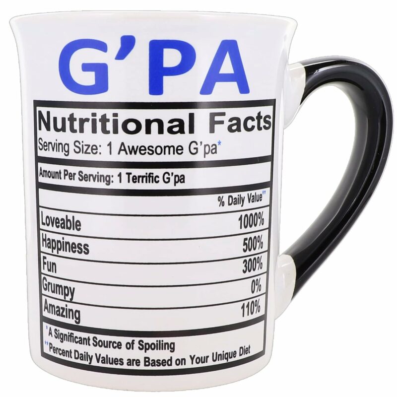 Cottage Creek G'pa Mug, 16 oz Black and White Gift Boxed Ceramic Coffee Cup, Cute Tea Mug and Coffee Mugs for Grandpa, Pop, and Papa, Fun Gifts for Men