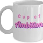 Cup of Ambition Coffee cup - Watch her work gifts, Vintage Girl boss power Mug, 9-5 Working girl gifts, Retro Feminist mug