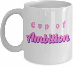 Cup of Ambition Coffee cup - Watch her work gifts, Vintage Girl boss power Mug, 9-5 Working girl gifts, Retro Feminist mug