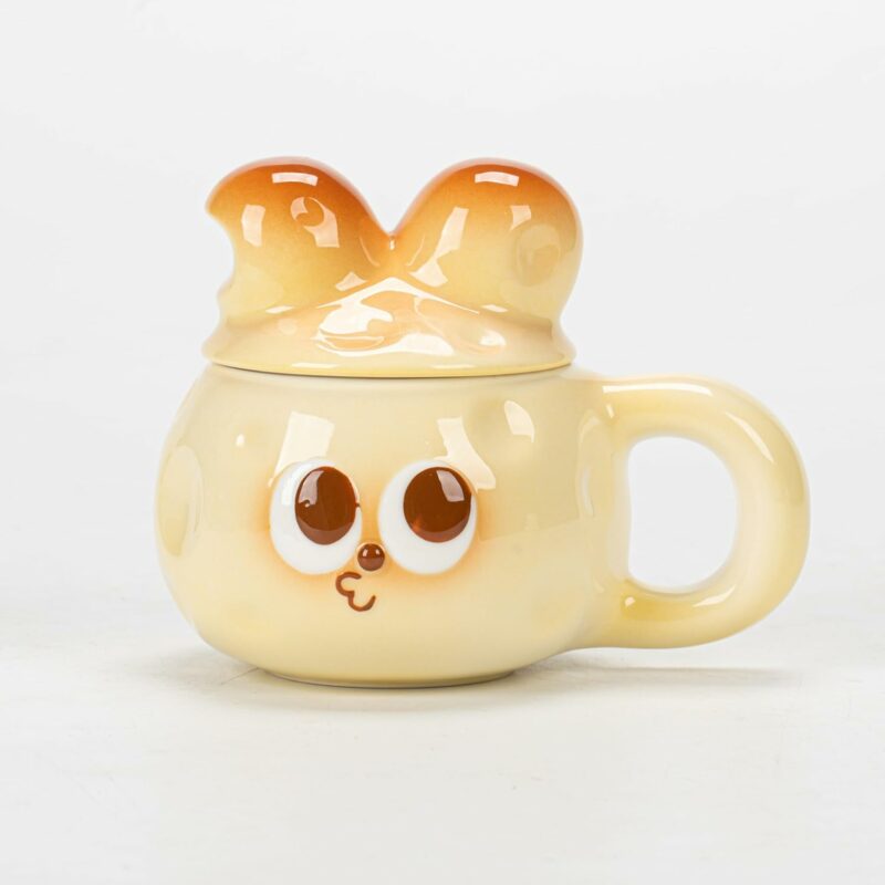 Cute Funny Rabbit Coffee Mugs Anime Mug For Women, Unique Kawaii Ceramic Coffee Tea Cups, Office Gift For Coworker, Creative Cartoon Gift For Animal Lover (Cheese Rabbit)