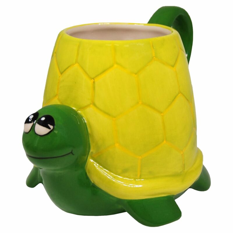 Deluxebase Crockery Critters - Sea Turtle Mug from Hand-Painted Animal Shaped Drinking Cup. Novelty Tea and Coffee Gift for Kids and Adults and Cute Kitchen Accessories.