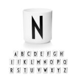 Design Letters Porcelain Coffee Mug | Gifts for Mom | Initial Coffee Cup Perfect for Mother's Day Gift | Ceramic Cup Used as Bathroom Accessories/Tumbler/Makeup Brush Holder |...