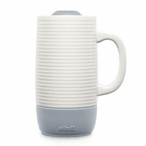 Ello Jane 18oz Ceramic Travel Mug with Handle, Splash-Resistant Slider Lid and Built-in Coaster, Perfect for Coffee and Tea, BPA Free, Dishwasher Safe, Gift for Holiday Him Her...