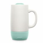 Ello Jane 18oz Ceramic Travel Mug with Handle, Splash-Resistant Slider Lid and Built-in Coaster, Perfect for Coffee and Tea, BPA Free, Dishwasher Safe, Gift for Holiday Him Her...