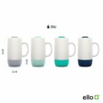 Ello Jane 18oz Ceramic Travel Mug with Handle, Splash-Resistant Slider Lid and Built-in Coaster, Perfect for Coffee and Tea, BPA Free, Dishwasher Safe, Gift for Holiday Him Her...