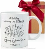 EST 2025 New Grandma Coffee Mug Gift, Promoted to Be Grandmother, New Great Grandma Gifts, Pregnancy Reveal Announcement Mug Gifts, Baby Reveal Publicity