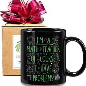 FALJIOK Funny Math Mug for Teachers, I' M A Math Teacher Coffee Mug 11oz, Mathematician Jokes Gift Idea for Professor Student