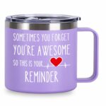 Friendship Gifts for Women Best Friend - Unique 14 Oz Stainless Steel Coffee Mug for Female Friends Bestie Birthday Gifts - Sometimes You Forget You're Awesome