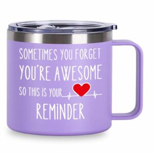 Friendship Gifts for Women Best Friend - Unique 14 Oz Stainless Steel Coffee Mug for Female Friends Bestie Birthday Gifts - Sometimes You Forget You're Awesome