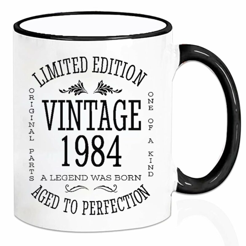 Funny 1984 41th Birthday Gifts Women and Men Ceramic Coffee Mugs Mug for Men and Women - Christmas Gifts for Him, Her, Husband, Wife, Mom, Dad, Family Friends, Coworker - White...