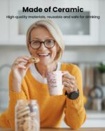 Funny Ceramic Coffee Mug, Mothers Day Mug Gifts for Mom Wife Grandma Daughter Friends Sister, 14 OZ Reusable Cup Set for Daily Hot Cold Drinks, Womens Gifts for Birthday...