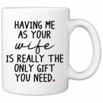 Funny Gifts For Husband - Birthday Father’s Day Valentine’s Day Gifts For Husband - Having Me As Your Wife 11oz Ceramic Coffee Mug - Sarcastic Gag Gift Cup For Him