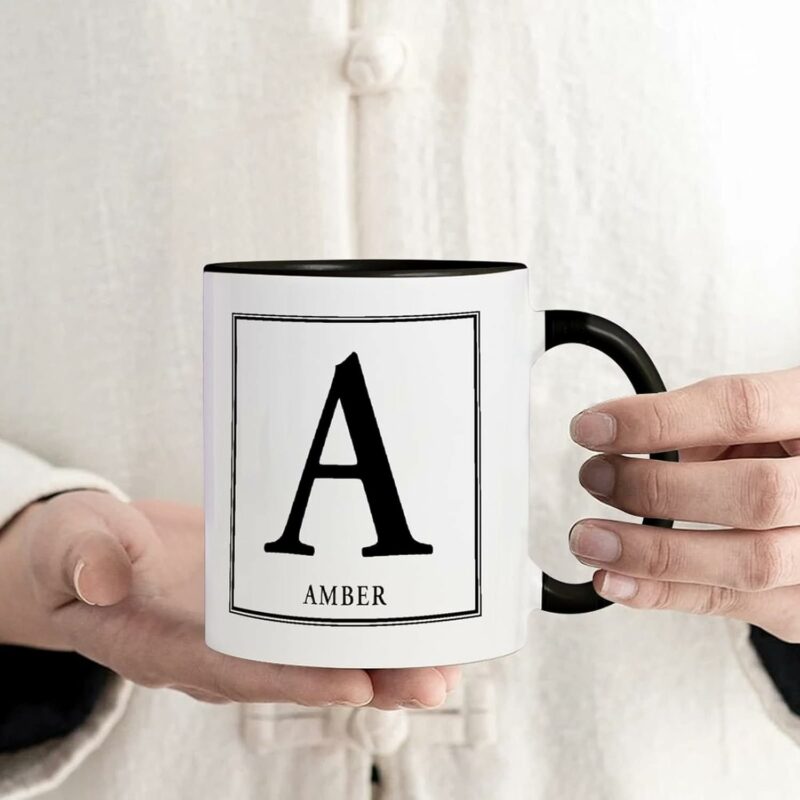 Funny New Year Holiday Gifts for Men Female Initial Coffee Mugs Cups Motivational Porcelain Coffee Cup Monogram A Elegant Gag Presents for Retirement Retirement 11oz Tea Mugs