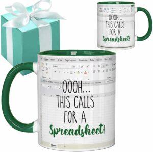 Funny Spreadsheet Coffee Mug 11 OZ - Accountant Gifts for Women Men CPA Coworkers - This Calls for a Spreadsheet - Spreadsheet Mug - Accountant Gifts - Spreadsheet Gifts Funny