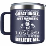 Funny Uncle Mug Gifts for Uncle from Niece Nephew - Great Uncle 14oz Stainless Steel Coffee Mug - Christmas Birthday Present for Uncle