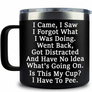 Gag Gifts Funny Adult - I Came I Saw I Forgot Coffee Mug 14oz - Birthday Gifts for Men Grandpa - Funny Sarcastic gifts for Mom Dad Gifts For Christmas, Birthday - Elderly Senior...