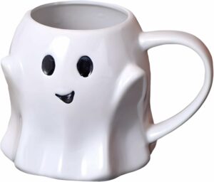 Ghost Mug Novelty 3D Cute Ceramic Coffee Cup Ghostface Mug for Halloween New Year Christmas Birthday Valentines Day White Elephant Gifts for Girlfriend Wife Women for Coffee...