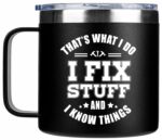Gifts for Dad from Daughter for Fathers Day Gift, Best Dad Birthday Gifts from Son, Christmas Gift for Grandpa, Uncle, Men, Stainless Steel Funny Mug, 14oz
