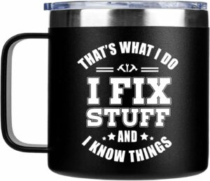 Gifts for Dad from Daughter for Fathers Day Gift, Best Dad Birthday Gifts from Son, Christmas Gift for Grandpa, Uncle, Men, Stainless Steel Funny Mug, 14oz
