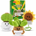 Gifts for Women Men Emotional Potato Pickle: 3Pcs Funny Crochet Dolls Christmas Stocking Stuffers Friends Coworkers Roommates College Students Sister with Cheer Up Cards...