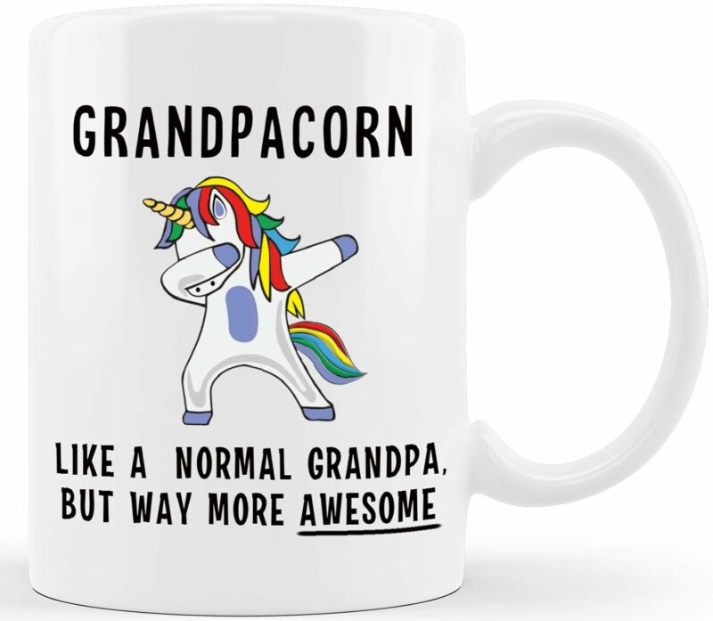 Grandpacorn Coffee Mug - Funny Grandpa Gift from Grandkids, Daughter, or Son - Father’s Day, Birthday, or Christmas for Grandfather or Papa - Unique and Practical Gift Idea for...