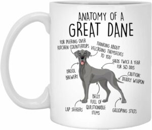 Great Dane Coffee Mug - Cute Dog Lover Gift for Him, Her, Mom, Dad - Anatomy of a Great Dane 11oz