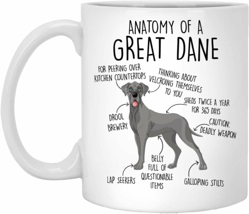 Great Dane Coffee Mug - Cute Dog Lover Gift for Him, Her, Mom, Dad - Anatomy of a Great Dane 11oz