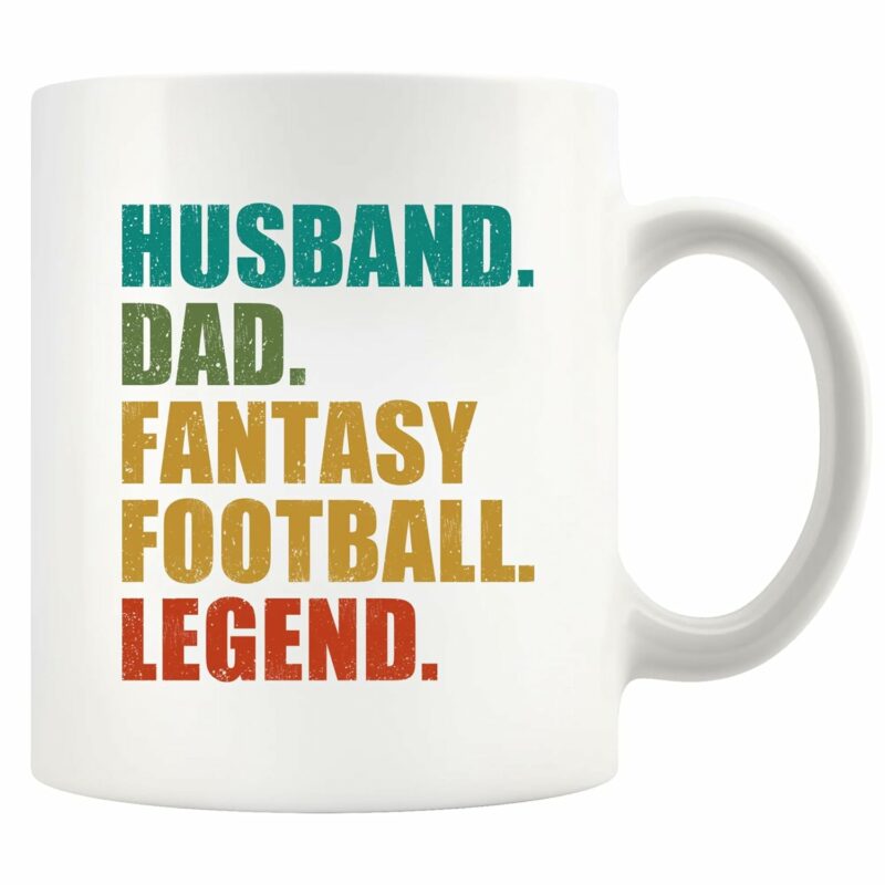 Husband Dad Fantasy Football Legend Dad Gifts From Wife Daughter Son Mom Sports Player Fathers Day Ceramic Mug 11 oz White default