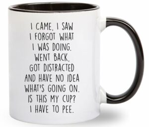 I Came I Saw I Forgot What I Was Doing Coffee Mug - Funny Senior Citizens Sarcastic Gifts Old People Elderly Mom Dad Grandma Grandpa - Presents Mothers Day Fathers Day Birthday...