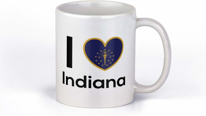 I Love Indiana Coffee Mug | State Pride Cup | Great Gift Idea | 11 Ounce Coffee Mug | CM1135