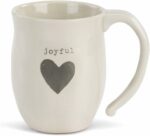 Joyful Heart Cream Inspirational 16 ounce Ceramic Stoneware Coffee Mug