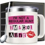 Lifecapido Aunt Gifts Coffee Mug, Birthday Mothers Day Christmas Gifts for Aunt form Niece or Nephew (14oz, Creamy)