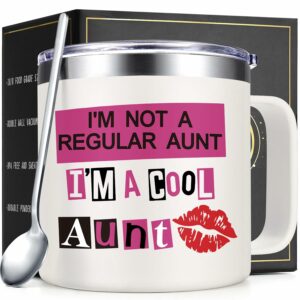 Lifecapido Aunt Gifts Coffee Mug, Birthday Mothers Day Christmas Gifts for Aunt form Niece or Nephew (14oz, Creamy)